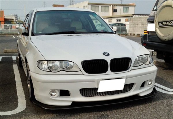 画像6: ◆BMW E46 3シリーズ 後期セダン用 ブラックキドニーグリル/ブラックグリル/320/325/323/330/318/クロスカーボン/ (6)