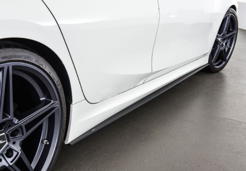 画像1: CCR◆BMW G20 G21 3シリーズ 2019〜用 ACSタイプ カーボン調サイドスカート2点セット サイドステップ/アンダーリップ/スプリッター ピアノブラック/エアロ 320 330 340 335 (1)