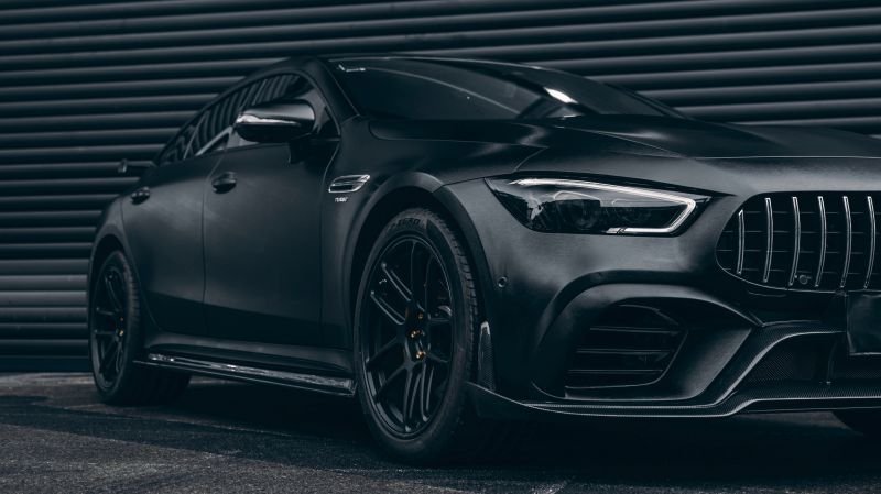 画像1: ◆ベンツ X290 GT 4ドアクーペ 63/ 63S 用 カーボンサイドステップ/サイドスカート/GT/アンダーリップ/リップスポイラー/綾織/メルセデス/アンダーステップ/AMG (1)