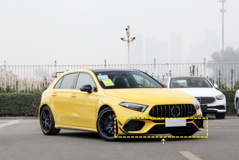 画像1: カーボンエクステリア◆ベンツ W177 2019~A45 /A45S用 AMGエディション1タイプ カーボンフロントリップ+バンパーカナードセット/エアロ5点セット/メルセデス・ベンツ/本物カーボン (1)