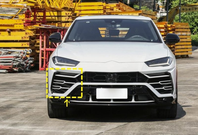 画像1: ドライカーボン◆ランボルギーニ ウルス用 カーボンバンパーカナードセット/リップ/ドレスアップ/URUS/スポイラー/DRYCARBON/ (1)