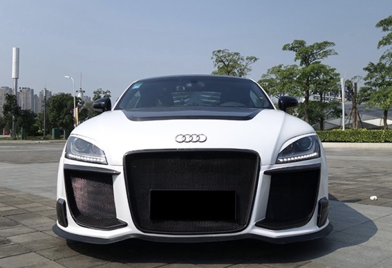 画像1: ◆AUDI アウディ 8J TT/TTS/TT-RS用 ブラック・セイルズ フロントバンパーセット/ハーフカーボン/FRP/綾織カーボン/BLACK/SAILS/ (1)