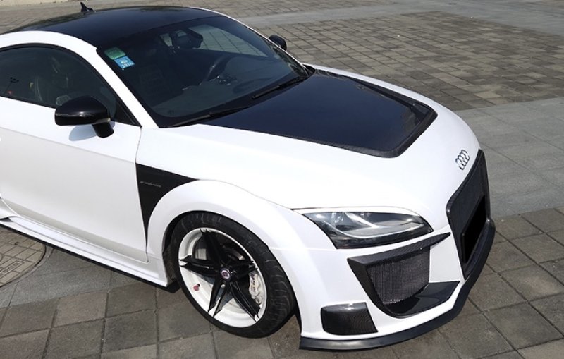 画像6: ◆AUDI アウディ 8J TT/TTS/TT-RS用 ブラック・セイルズ フロントバンパーセット/ハーフカーボン/FRP/綾織カーボン/BLACK/SAILS/ (6)