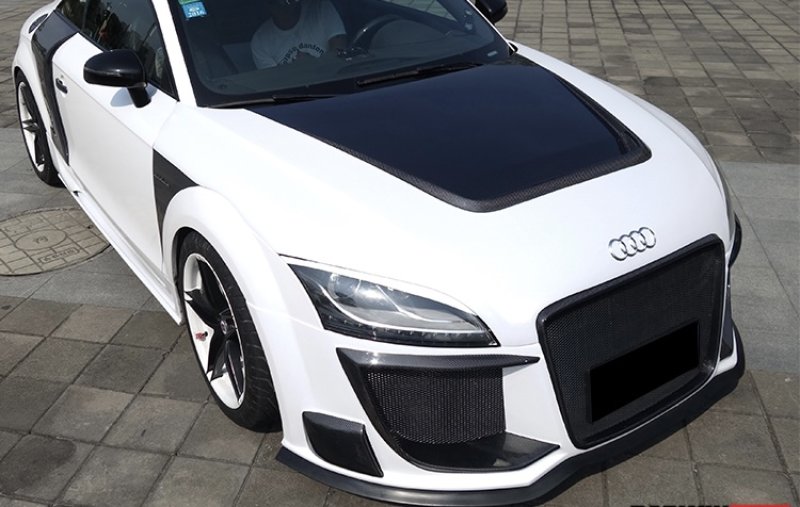 画像5: ◆AUDI アウディ 8J TT/TTS/TT-RS用 ブラック・セイルズ フロントバンパーセット/ハーフカーボン/FRP/綾織カーボン/BLACK/SAILS/ (5)