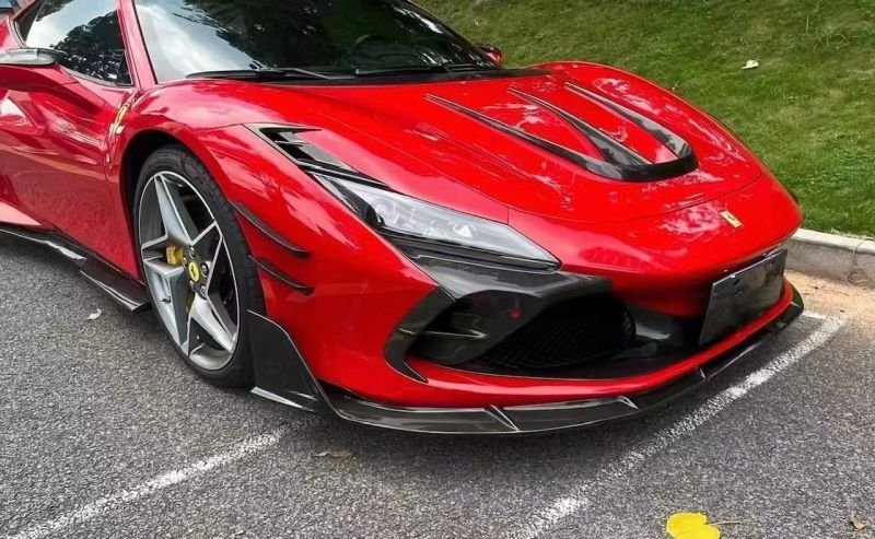 画像1: ドライカーボン◆フェラーリF8 トリブート MANSタイプカーボンエアロ/フルセット/リップ/ウイング/スポイラー/サイドステップ/ソフトキット/MAN SORY/マン ソリ/12点 (1)