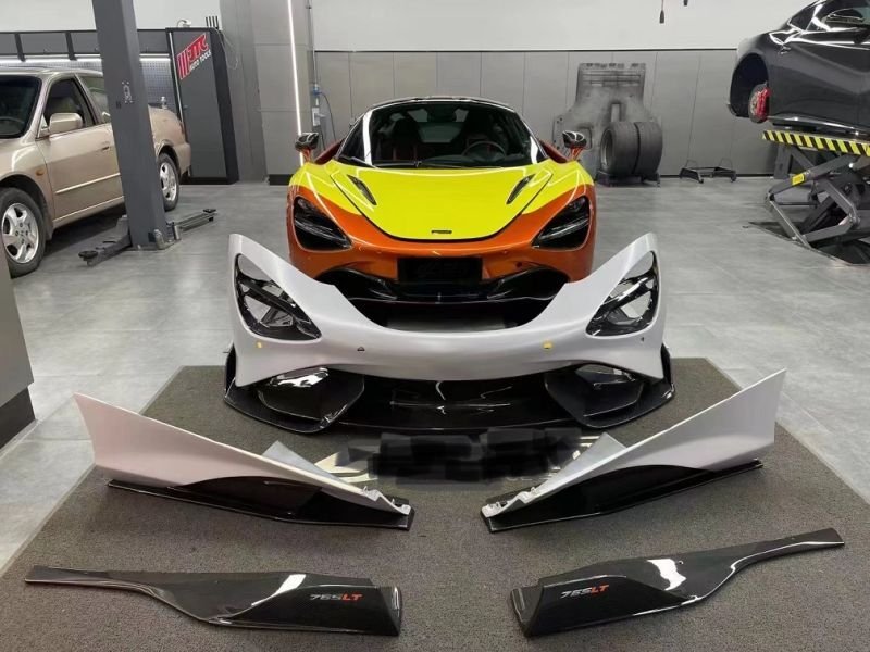 画像1: ドライカーボン◆マクラーレン 720S 改 765LTカーボンフルエアロセット /フロントバンパー/リアスポイラー/サイドステップ/プリッター/カーボンフード/マフラー (1)