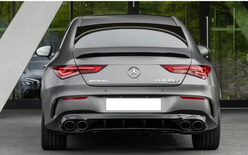 画像1: ◆メルセデス・ベンツ W118 C118 S118 AMGモデル用 CLA45S 艶黒リアディフューザー+ブラックテールパイプセット/ディフェーザー/テールガーニッシュ/CLA180/CLA250/CLA35 (1)