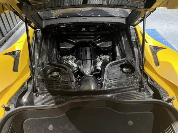 画像1: ◆マセラティ MC20 ドライカーボン V6 Nettunoエンジン用カーボンカバー /OEM/カーボンエンジンカバー/DRYCARBON (1)
