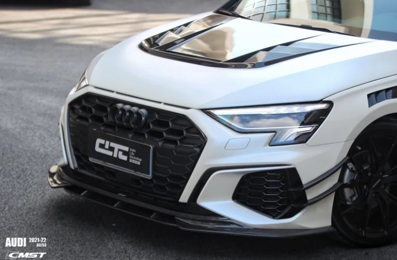 画像1: CMST◆AUDI 8Y A3 S3 RS3用 フルカーボンエンジンフード/Ver.2/ABT/強化ガラス/カーボンボンネット/フォージドカーボン (1)