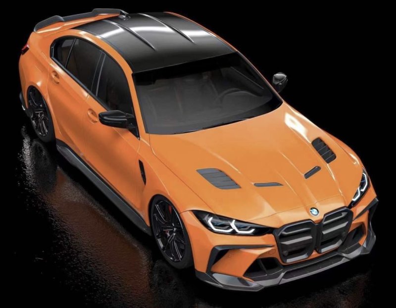 画像1: ドライカーボン製◆BMW G82M4 G83M4 G80M3用 VRSタイプ エアロダクト付きカーボンボンネット/エンジンフード/クーリング/フロントスポイラー/軽量/DRYCARBON/整流効果/シュタイナー (1)