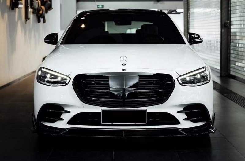 画像1: ドライカーボン◆メルセデス・ベンツ W223 Sクラス 2021年〜 S500 S400d 用 MANSOスタイル カーボンエアロセット/フロントスポ/ルーフウイング/ディフューザー/ルーフスポ/ダクトカバー/マン ソリー (1)
