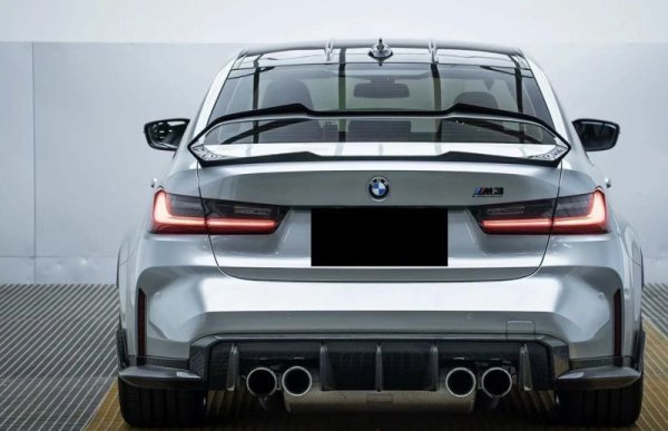 画像6: 大型ウイング◆BMW G80M3 / G20 セダン用 リアカーボントランクスポイラー/リアウイング/リアスポイラ/エーイーデザイン/綾織カーボン/318/320/M340 (6)