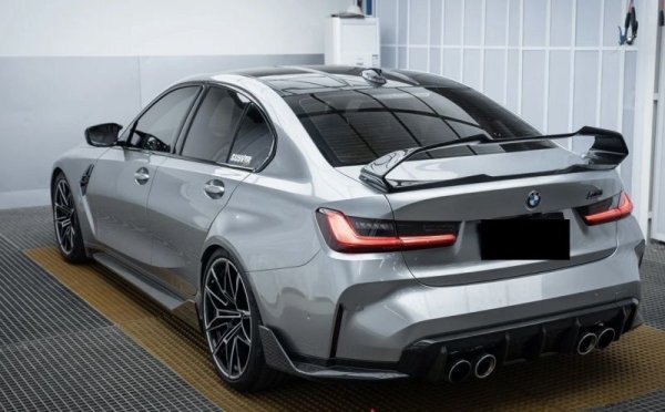 画像2: 大型ウイング◆BMW G80M3 / G20 セダン用 リアカーボントランクスポイラー/リアウイング/リアスポイラ/エーイーデザイン/綾織カーボン/318/320/M340 (2)