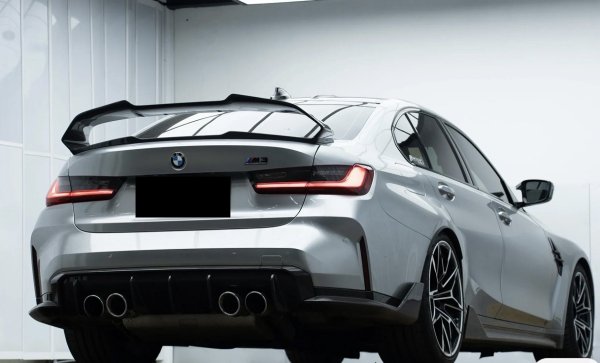 画像7: 大型ウイング◆BMW G80M3 / G20 セダン用 リアカーボントランクスポイラー/リアウイング/リアスポイラ/エーイーデザイン/綾織カーボン/318/320/M340 (7)