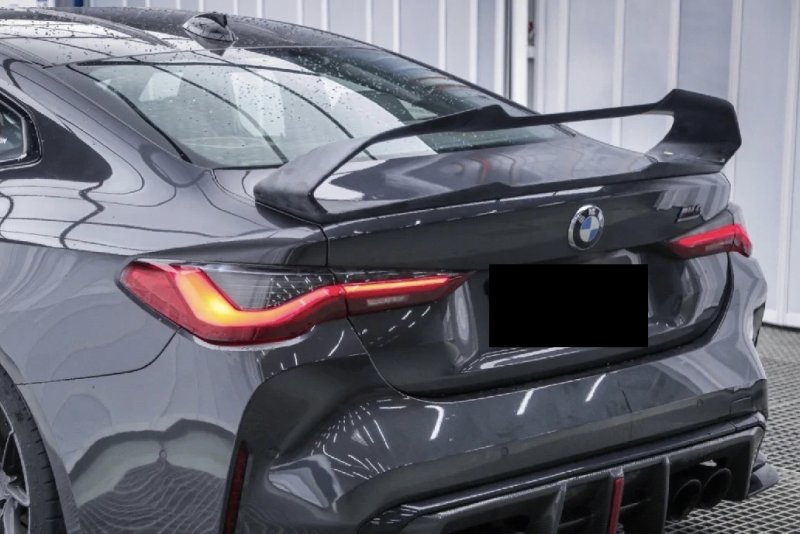 画像1: 大型ウイング◆BMW G82M4 / G22 クーペ用 リアカーボントランクスポイラー/リアウイング/リアスポイラ/エーイーデザイン/綾織カーボン/420/435/M440 (1)