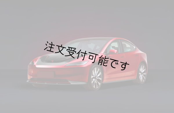 画像1: ナイトデビル◆テスラ モデル3  LCI 2023~ カーボンボンネット/エンジンフード/エアロ/レッドエンブレム/Tesla/Model3/綾織/エリートエクステリア/ (1)