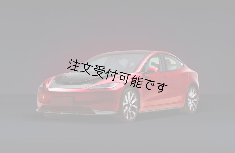画像1: ナイトデビル◆テスラ モデル3  LCI 2023~ カーボンボンネット/エンジンフード/エアロ/レッドエンブレム/Tesla/Model3/綾織/エリートエクステリア/ (1)
