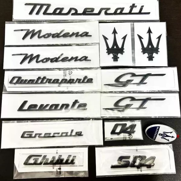 画像1: マセラティ◆Maserati グレカーレ/グラントゥーリズモ  系 2024y〜エンブレム各種/モデナ/GT/トライデント/ボンネット/オーナメントバッチ/Grecale/グランスポーツ/並行輸入品/交換簡単/グロスブラック/クローム (1)