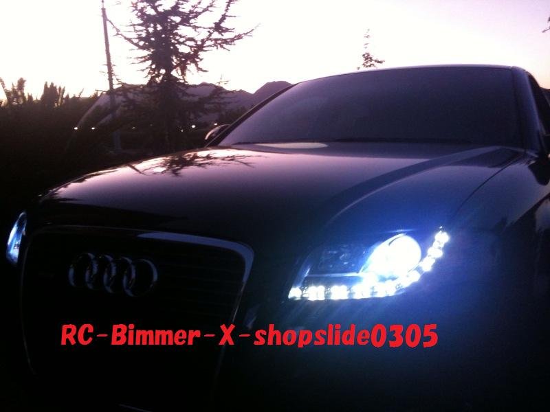 画像1: AUDI B7用 B8A4ルックLEDプロジェクターライトセット(B) (1)