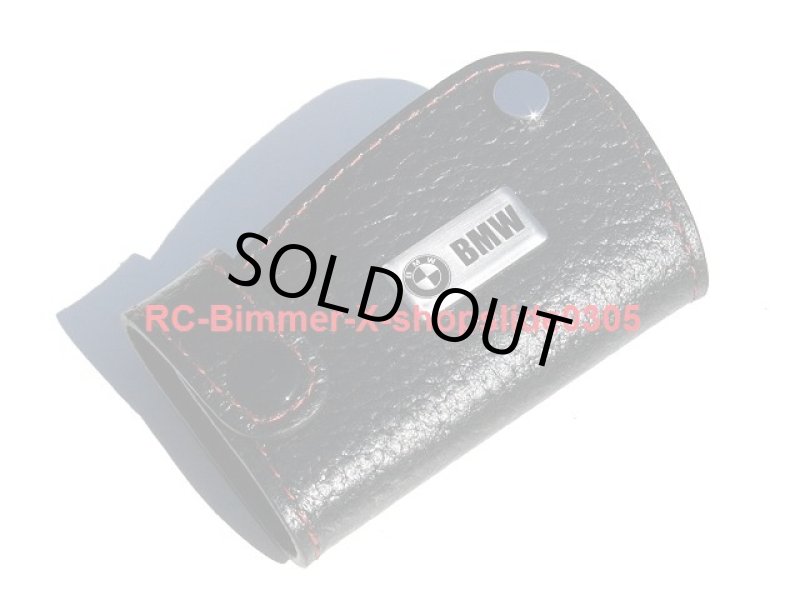 画像1: /BMW E60 E61後期、E63 E64 E90 E91 E92 E93 Z4 E82 E87後期 E70 E71 E85 E83など汎用本革キーケース(1)レッドステッチ (1)