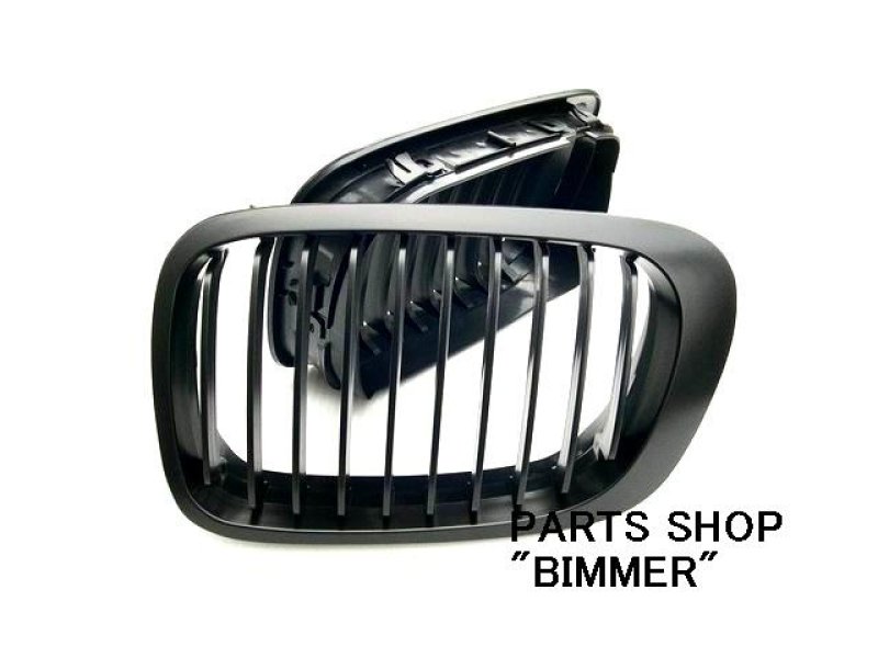 画像1: ◆BMW E46 前期クーペ専用ブラックセンターグリルセット/318/320/328/330/M3/ブラックキドニーグリル/ブラックグリル/クロスカーボン/ (1)