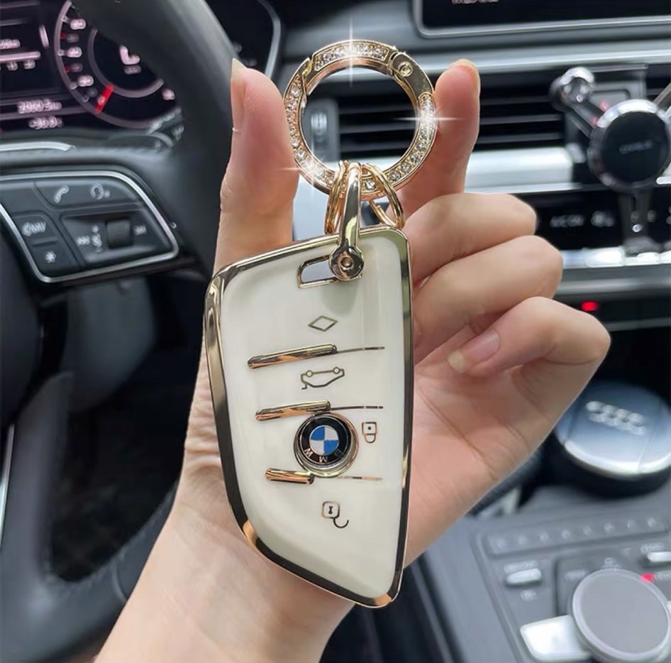 ピンク色 スマート キー ケース BMW ビーエム スマートキーカバー - アクセサリー