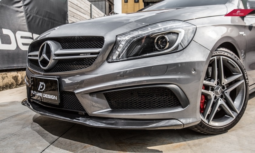 ◇C117/W117 CLA180/CLA250 AMG用カーボンリップスポイラーフロントスポイラー/フロントップ/アンダーリップ/アンダースポイラー /綾織カーボン